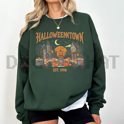 HalloweenTown Faux-Embroidered Spooky Village Graphic Sweatshirt