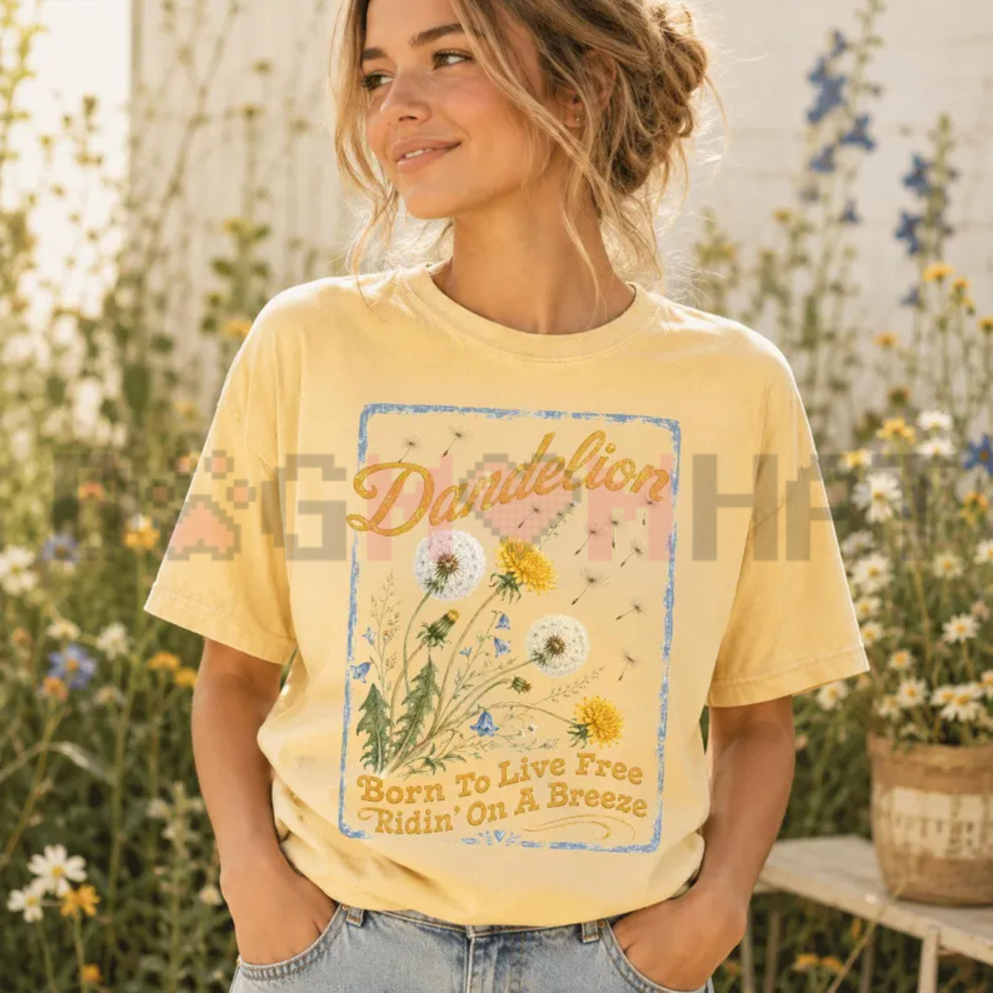 Dandelion Country Music Graphic Tee - Floral Wish Wildflower Vintage Cotton Unisex Country Concert T-Shirt