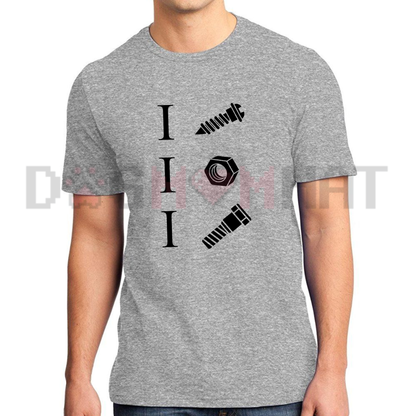 Mechanic Tool Rebus Graphic Tee - Funny I Screw I Nut I Bolt Fastener Humor Unisex Cotton Shirt