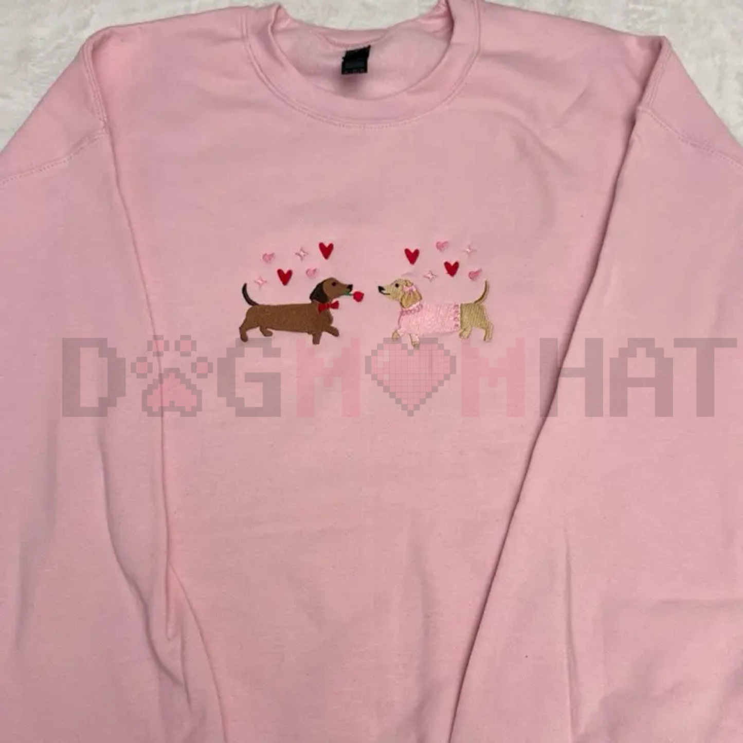 Embroidered Dachshund Valentine’s Day Sweatshirt