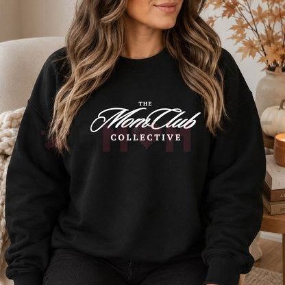 MOM CLUB Faux-Embroidered Aesthetic Graphic Sweatshirt