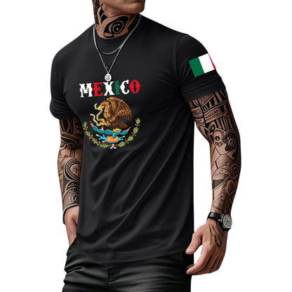 Men's Heavyweight Mexican Print Loose Fit T-Shirt - Summer Streetwear Tee