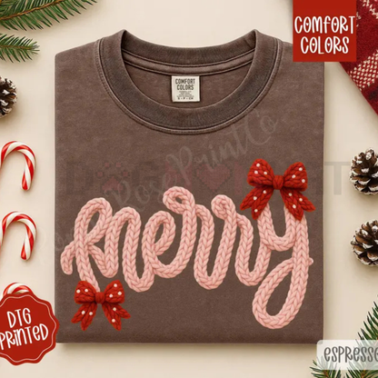Comfort Colors Faux Knit Merry T-Shirt
