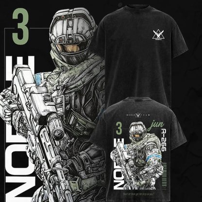 Reach Defenders Noble Team V3 Graphic Tee - Acid Wash Halo Gaming Oversized Shirt