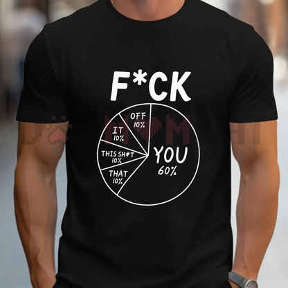 Zero Care Spectrum Graphic Tee - Funny Sarcastic Data Pie Chart Unisex Pure Cotton Shirt