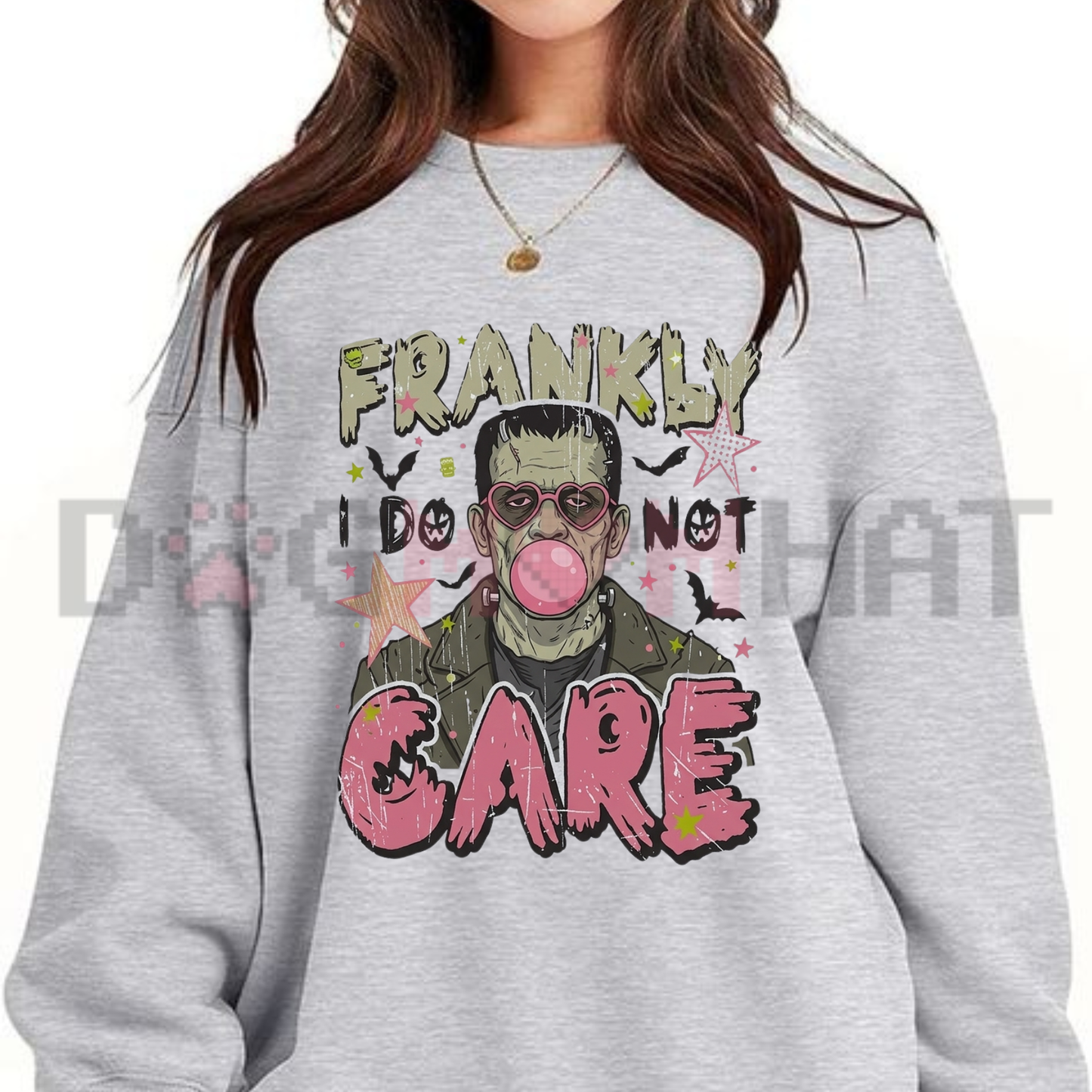 Frankly Do Not Care Sarcastic Graphic Sweatshirt - Retro Funny Quote Soft Cotton Unisex Aesthetic Fall Pullover