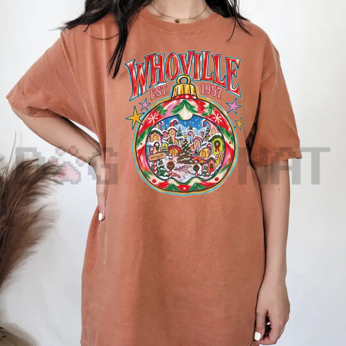 Vintage Yuletide Cast Garment-Dyed Tee – Preppy 2026 Christmas Character Shirt