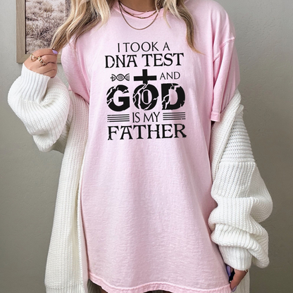 Men's Oversized Cotton Round Neck "God Is My Father" Christian Graphic T-Shirt