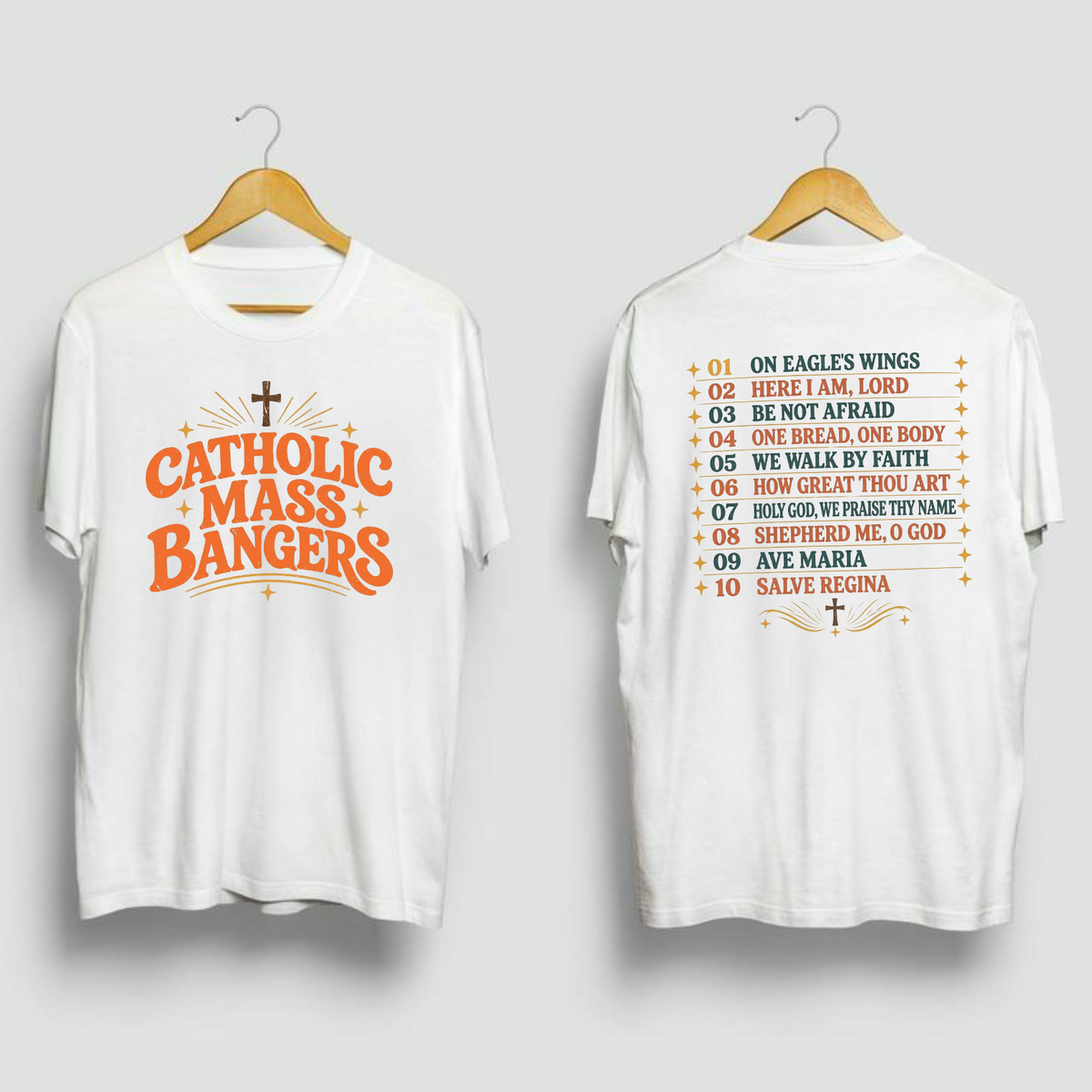 Sacred Jam Session Tee – Funny Catholic Mass Bangers Hymn Graphic Shirt
