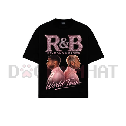 Raymond & Brown World Tour 2026 T-Shirt - Pink Bling R&B Graphic Tee