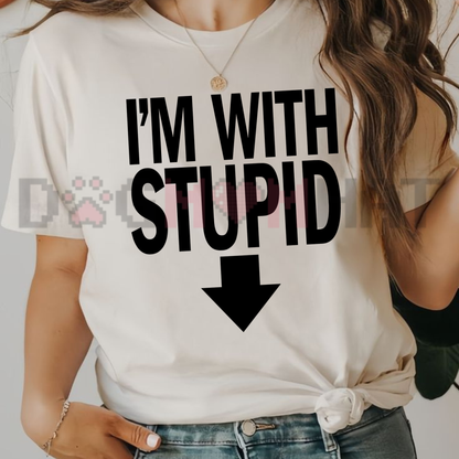 I'm With Stupid Classic Novelty Graphic T-Shirt