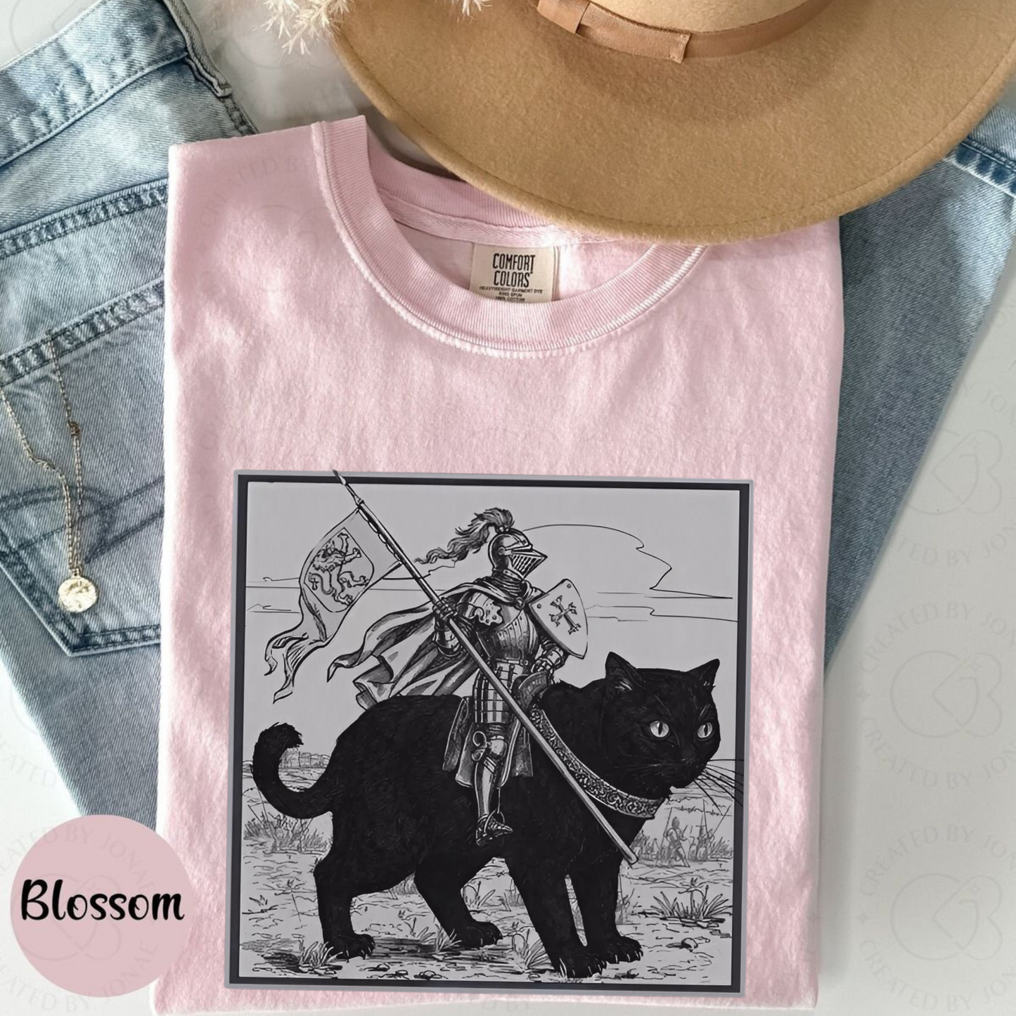 Funny Knight Cat Rider T-Shirt – Medieval Fantasy Ren Faire Tee