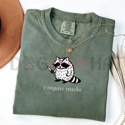 "I Require Snacks" Raccoon T-Shirt