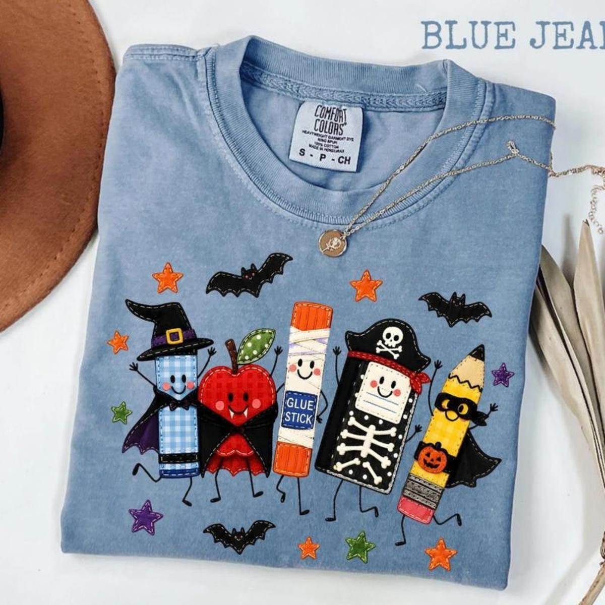 Cute Halloween School Supplies Teacher Graphic T-Shirt
