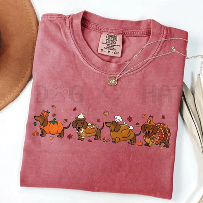Comfort Colors® Thanksgiving Wiener Dog T-shirt – Funny Dachshund Costume Tee