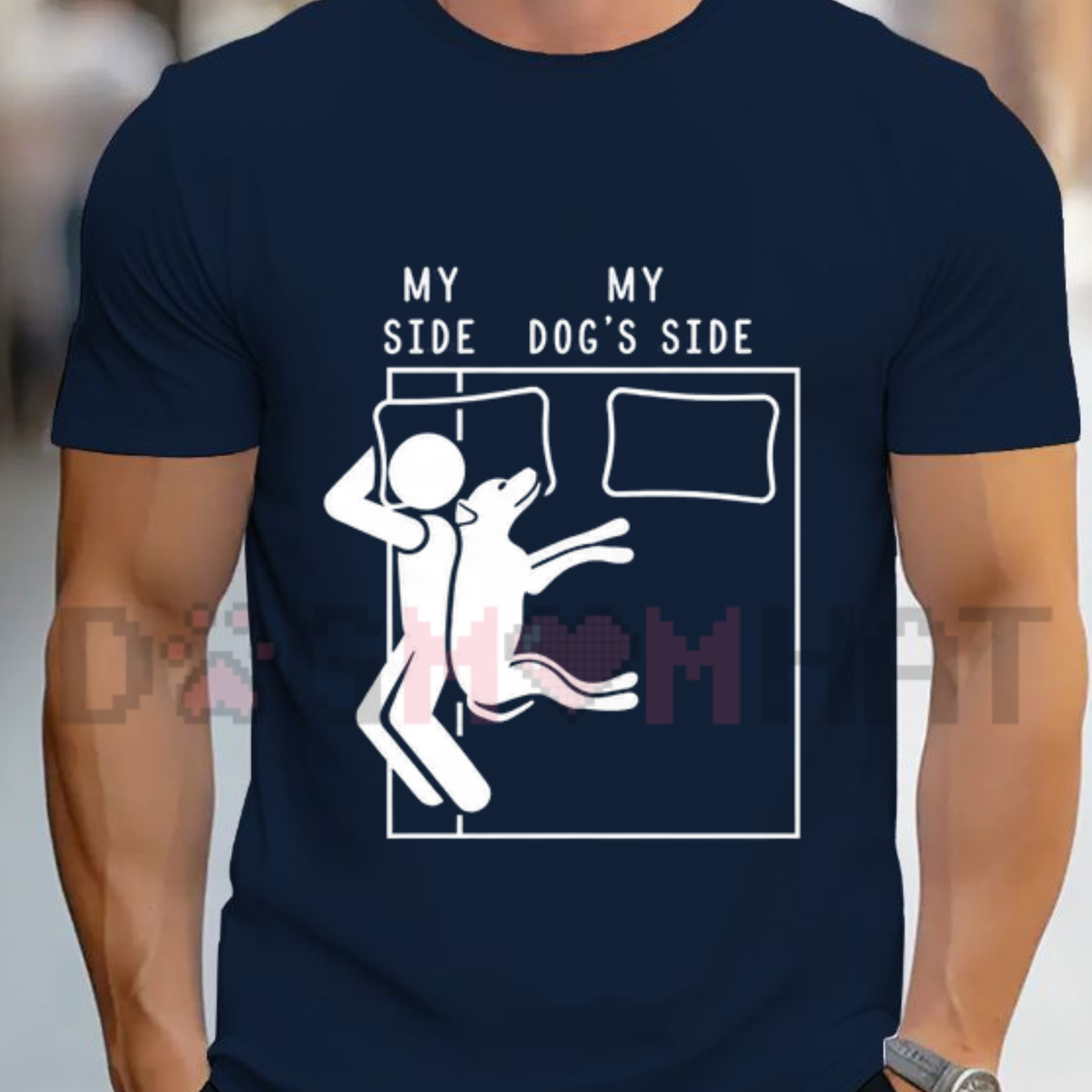 My Side My Dog's Side Funny Dog Owner Graphic T-Shirt