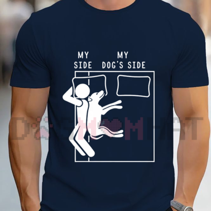 My Side My Dog's Side Funny Dog Owner Graphic T-Shirt
