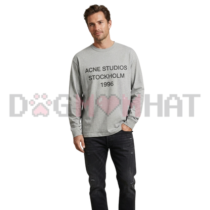 Stockholm 1996 Retro European Graphic Long Sleeve Tee - Dusty Pink Vintage Tour Aesthetic Unisex Cotton Shirt
