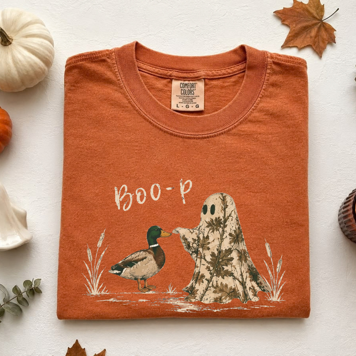 Quack-O-Lantern Squad Tee – Funny Boo-P Duck & Camo Ghost Comfort Colors Halloween Shirt