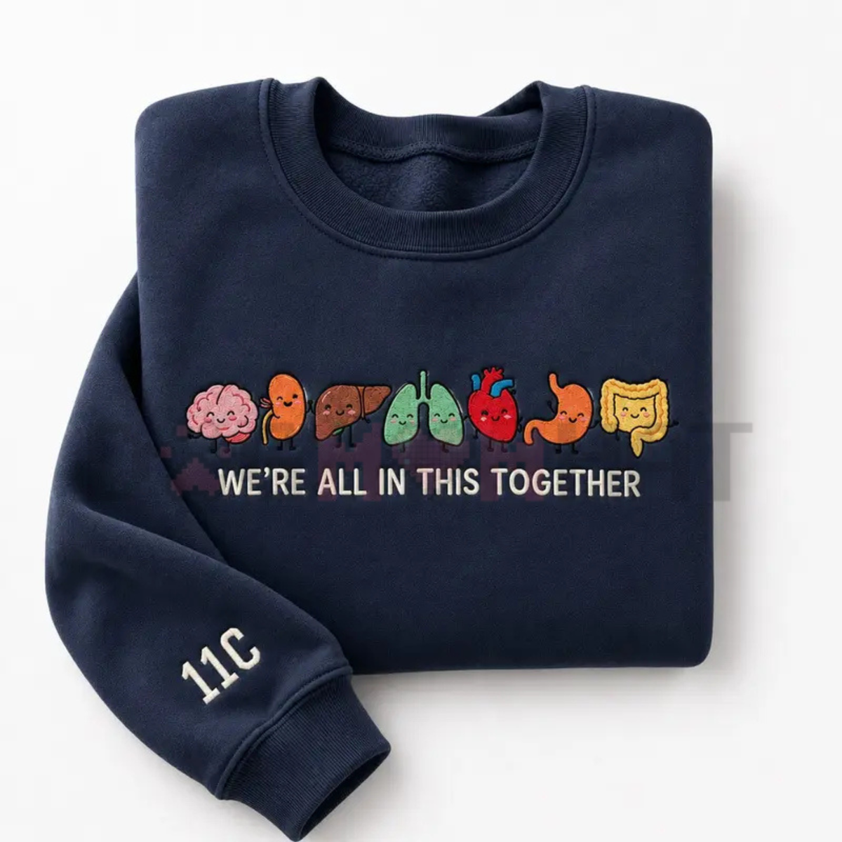 Parke Horizon – Funny Anatomy Embroidered Sweatshirt | Cute Body Organs Medical Humor Crewneck