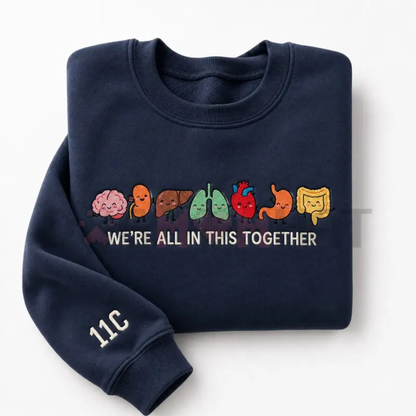 Parke Horizon – Funny Anatomy Embroidered Sweatshirt | Cute Body Organs Medical Humor Crewneck