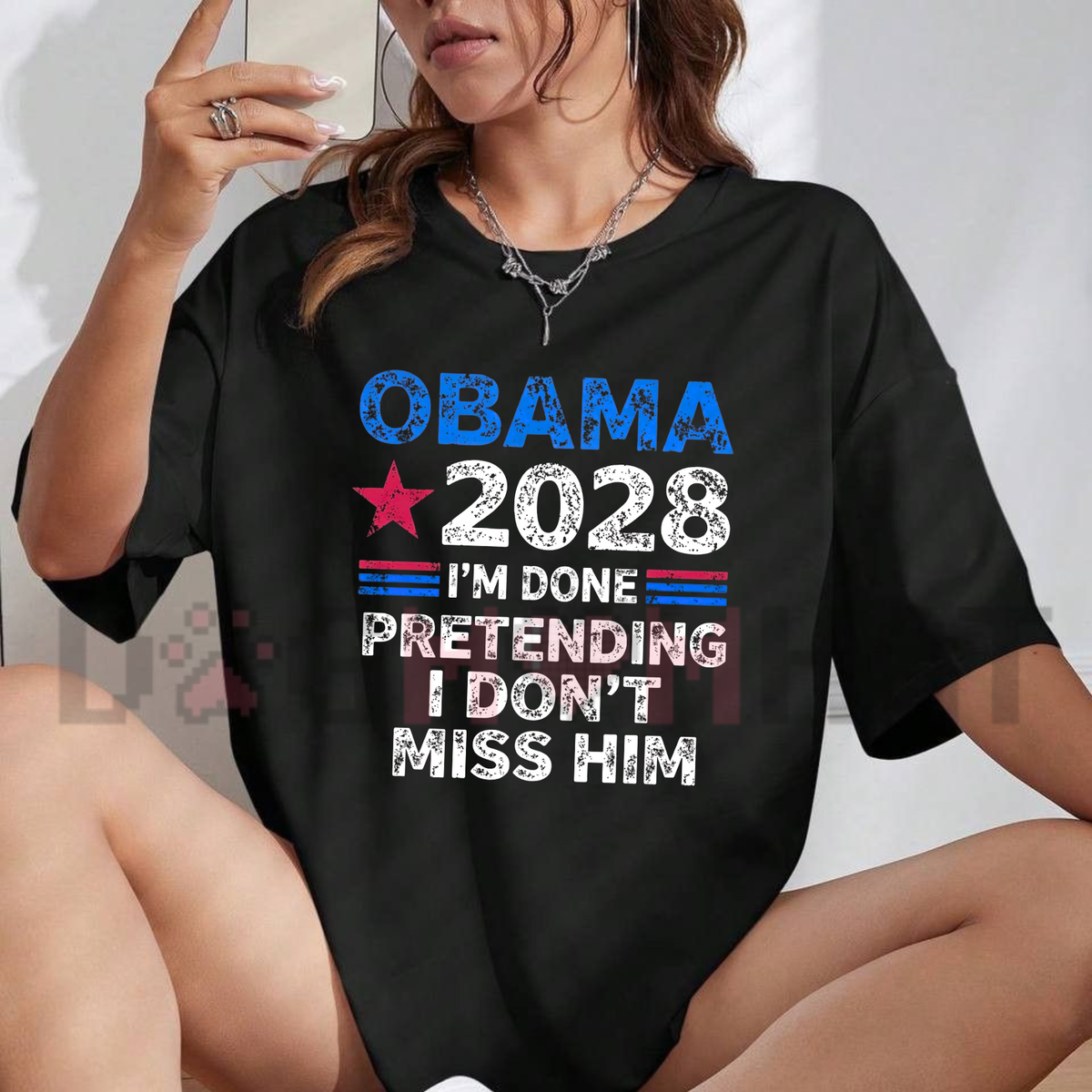 Obama 2028 Don't Miss Him Retro Political Graphic T-Shirt