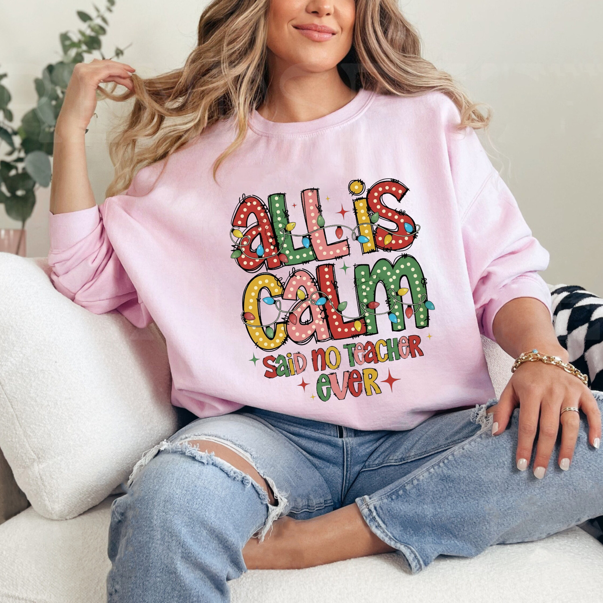 Festive Friction Sweatshirt – Retro Sarcastic Christmas Teacher Holiday Crewneck