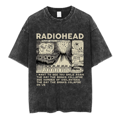 Radiohead Washed Cotton Oversized Tee