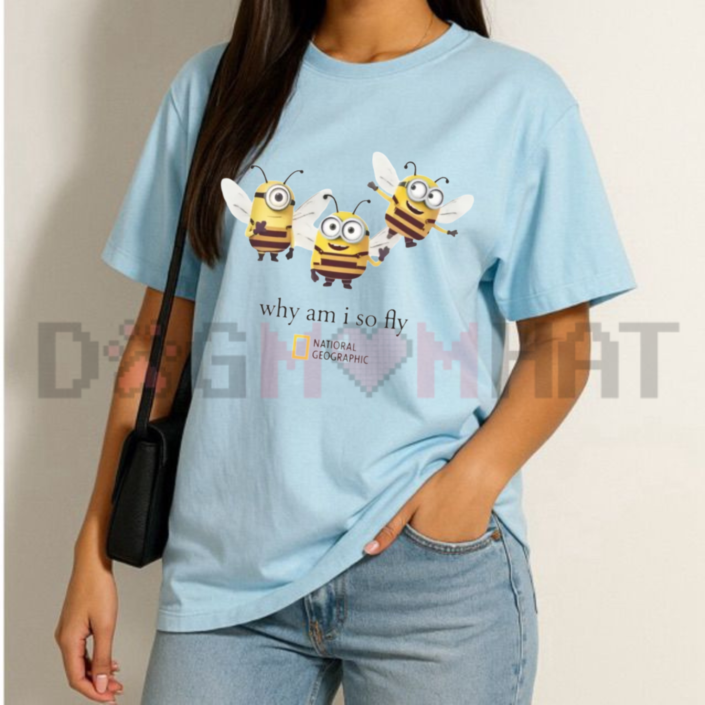 Why Am I So Fly Minion Bee Parody Graphic Tee - Funny Soft Cotton Unisex Short Sleeve T-Shirt
