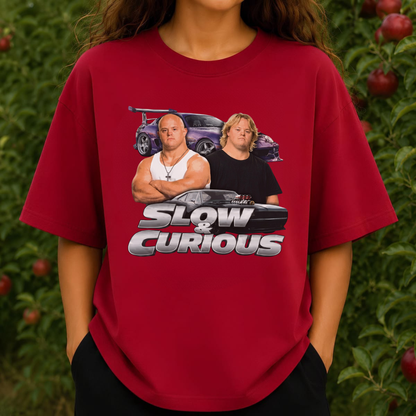 Parke Horizon Tee – Vintage "Slow & Curious" Modified Sports Car Parody Graphic T-Shirt