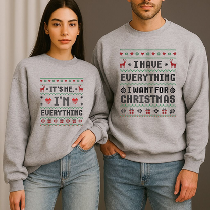 Funny Santa Couples Christmas Graphic Sweatshirt