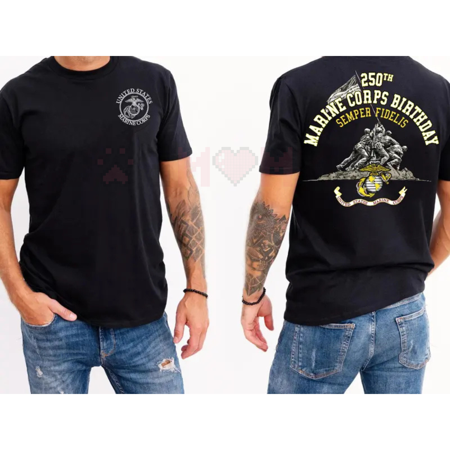 250th USMC Birthday T-Shirt – Marine Corps Anniversary Tee