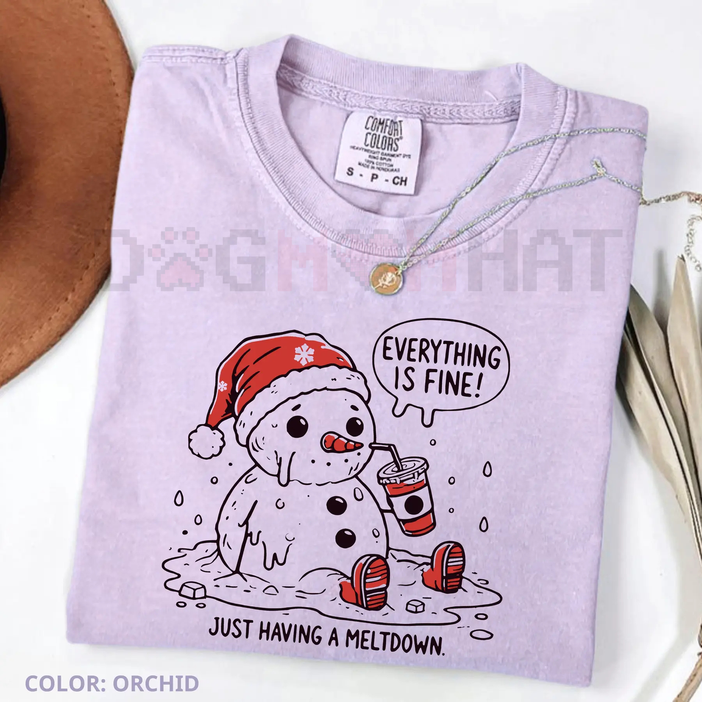 'Everything Is Fine' Meltdown Christmas Comfort Colors® Shirt – Funny Mom Holiday Tee