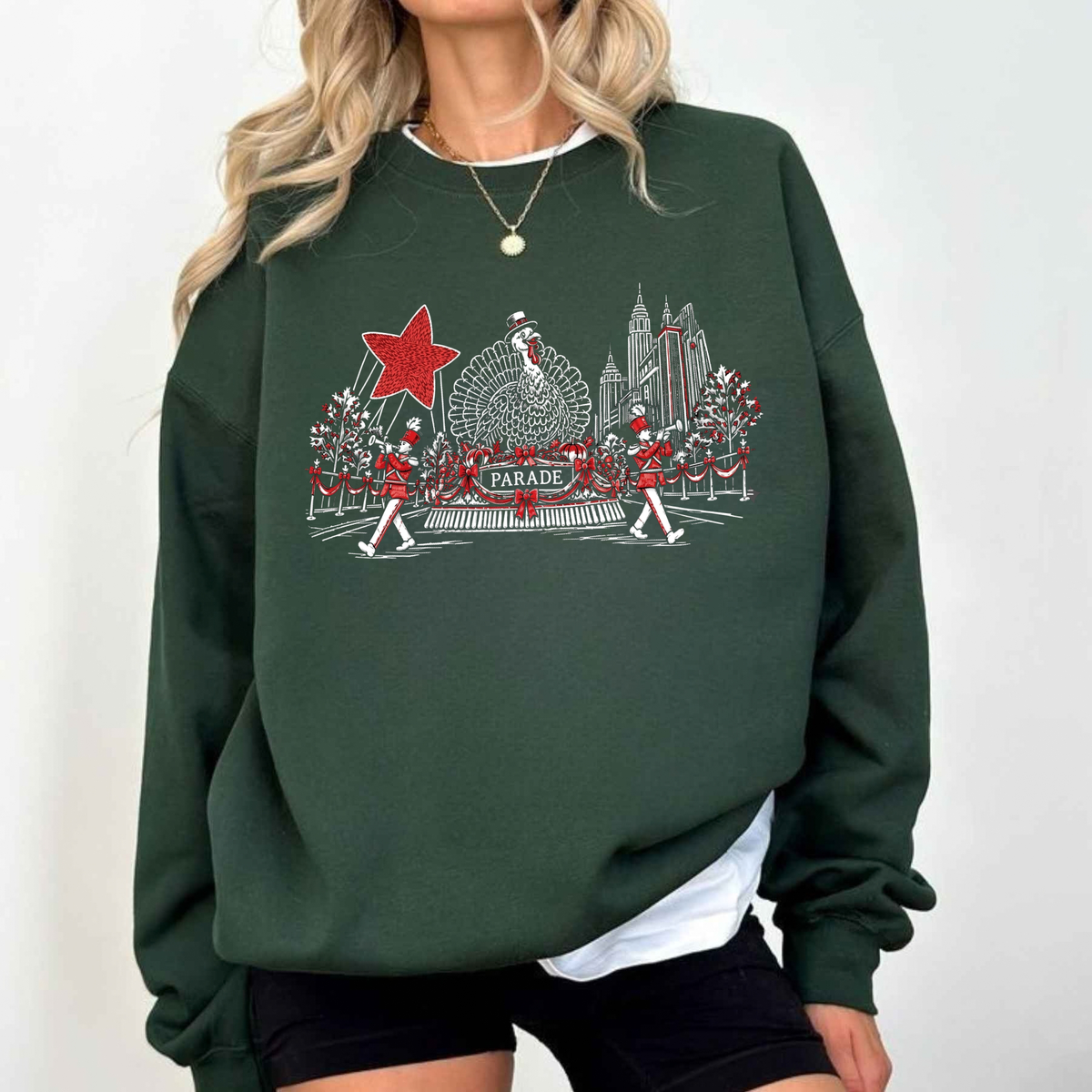 Festive Friction Crewneck – "100th Thanksgiving Parade" NYC Holiday Sweatshirt