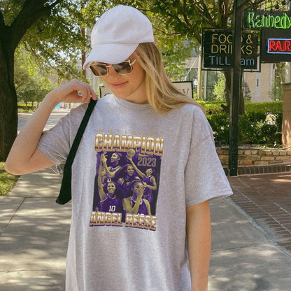 Bayou Bayou Ring Tee – Angel Reese National Champion Graphic Shirt