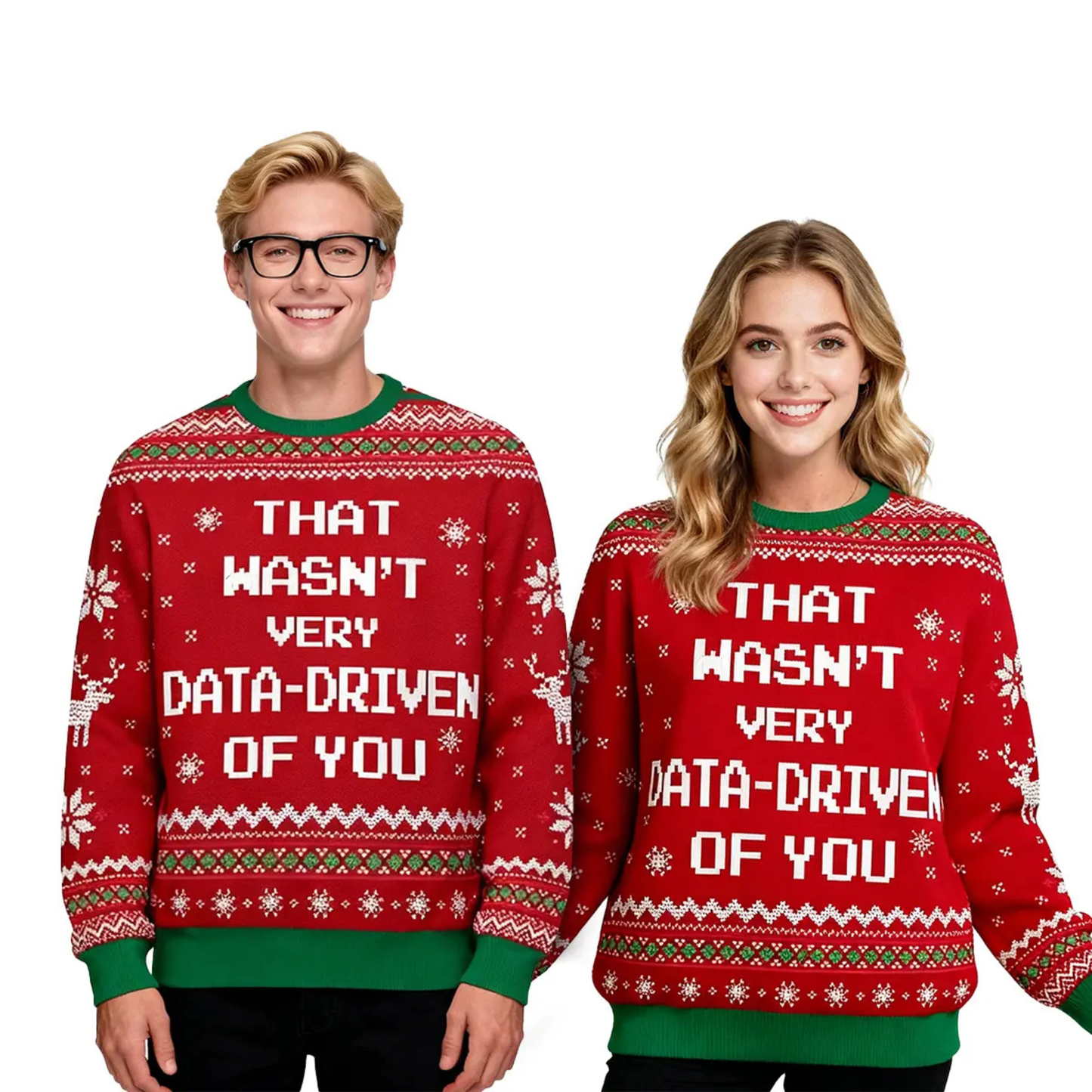 Geek Chic Ugly Christmas Sweater – Classic Crew Neck Knit Jumper for Men & Women