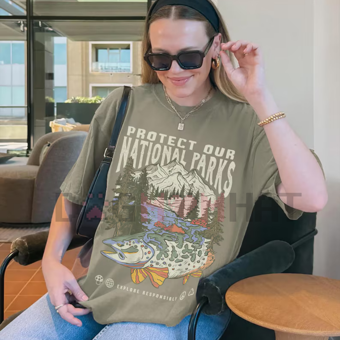 "Respect the Local Wildlife" T-Shirt – National Parks Hiking Camping Clothes, Granola Girl Adventure Shirt