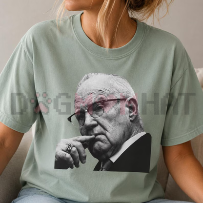 Kevin Reddington Black and White Portrait T-Shirt - Vintage Elderly Man Photo Tee