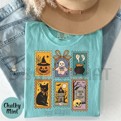 Halloween Cute Ghost Pumpkin Cat Shirt – Retro Ghost Tee, Spooky Cute Fall Outfit, Vintage Halloween Cat Shirt