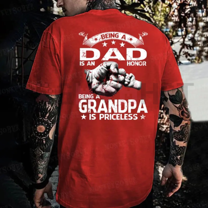 Priceless Patriarch Heritage Graphic Tee - Pure Cotton Dad & Grandpa Honor Unisex Crewneck T-Shirt