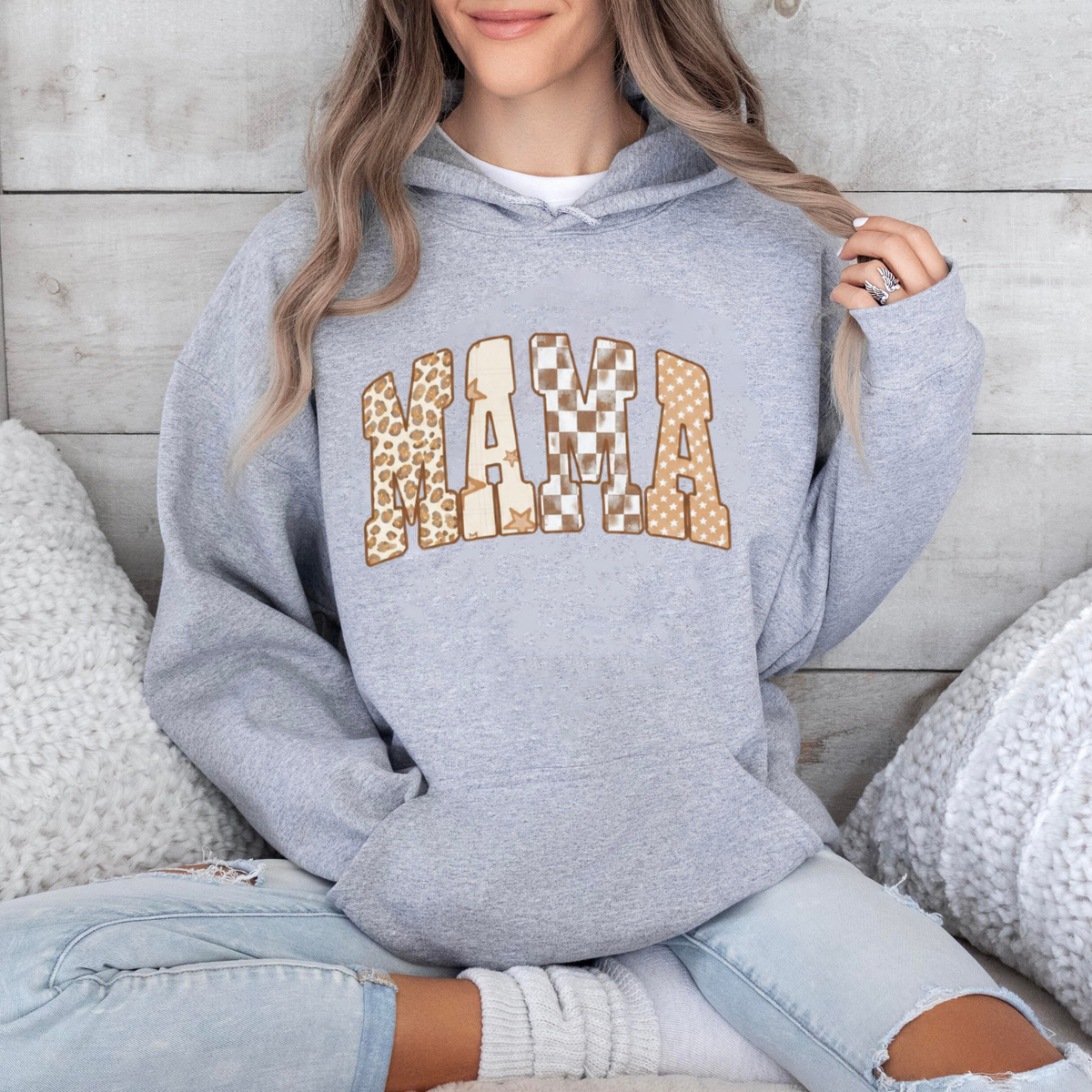Parke Horizon Hoodie – "Saturday Cheetah Star Mama" Blush Graphic Hoodie