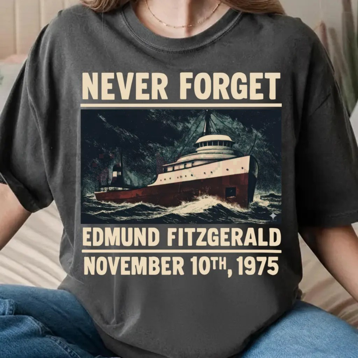 Vintage Shipwreck History Tee – SS Edmund Fitzgerald Memorial Shirt