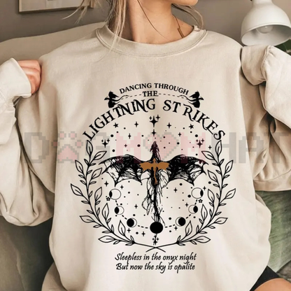 Onyx Storm sweatshirt – "Dancing Through The Lightning Strike" Fourth Wing sweatshirt