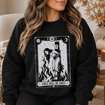 Wild Coven Crewneck – Witch With Cigarette Feminist Halloween Sweatshirt