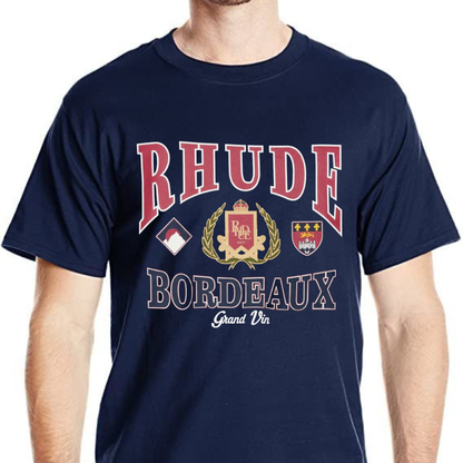 Rhude Black Bordeaux Grand Prix Graphic T-Shirt