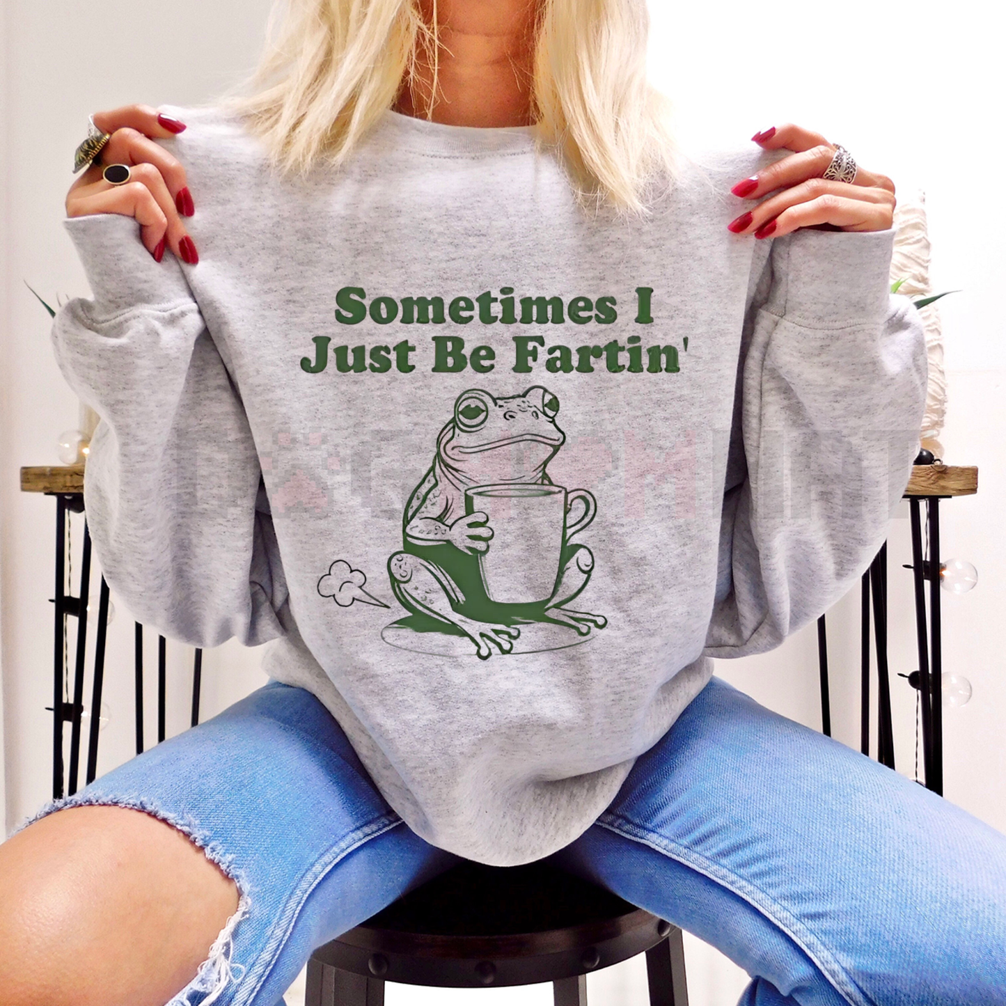 Absurdist 'Sometimes I Just Be Fartin'' Frog Meme Sweatshirt