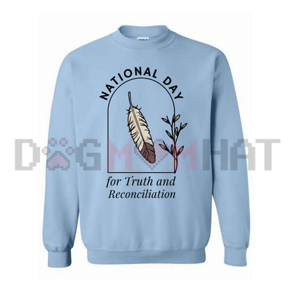 Orange Shirt Day Native Feather Truth and Reconciliation Graphic Sweatshirt