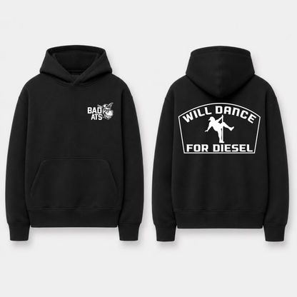 Parke Horizon Hoodie – "Will Dance For Fuel" Mechanic Automotive Graphic Heavy-Blend Pullover