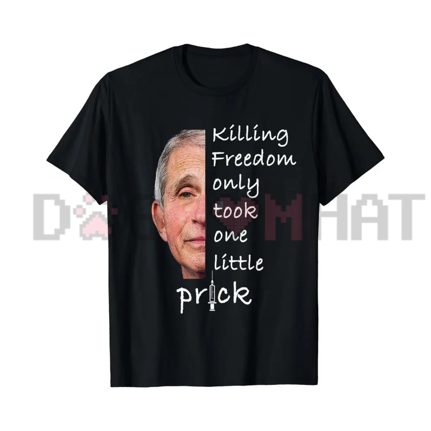 Liberty Under Attack Graphic Tee - One Little Prick Sarcastic Freedom Statement Pure Cotton Unisex T-Shirt