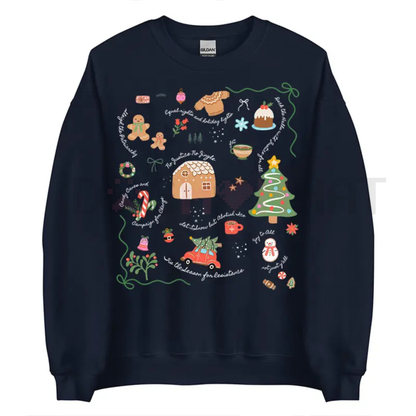 Liberal Values Doodle Christmas Sweatshirt – Unisex Political Protest Holiday Crewneck